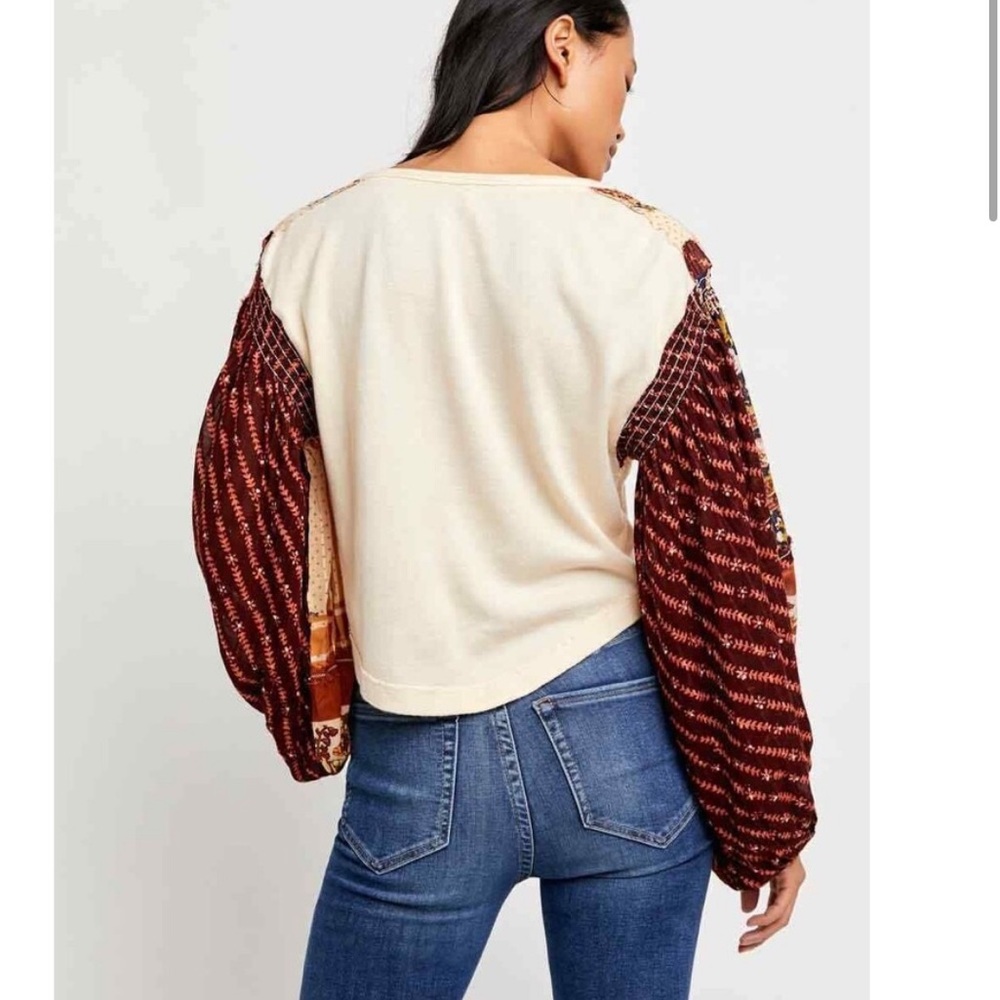 Free People Light Magic Henley Blouse Top - Picture 5 of 6